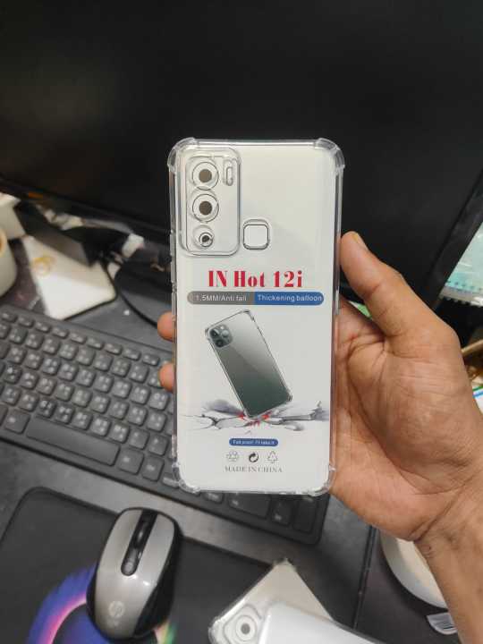 Infinix Hot 12i Premium Silicone Case Crystal Clear Soft TPU Ultra-Thin Transparent Flexible Protective Mobile Phone Back Cover