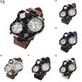 Men Chic Dual Movement Quartz Waterproof Outdoor Thermometer Compass Wrist Watch. 