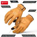 Motowolf Retro Leather Men's Motorcycle Gloves Summer Breathable Motorcyclist Gloves Yellow Black Biker Gloves Perforated.