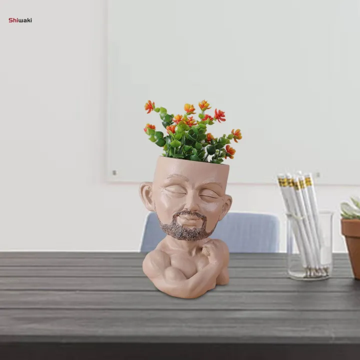 Pot%20Head%20Planter%20with%20Drainage%20Hole%20Craft%20Desktop%20Human%20Funny%20Face%20Flower%20Pot%20for%20Drawing%20Room%20Bedroom%20Indoor%20Cabinet%20Bookshelf%20-%20Image%207