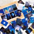 50Pcs/pack Landscape Nature Stickers Journal Scrapbooking Sticker Notepad Creative Manual Office Diary Decal Space Moon Phase Sunset Mini Sticker Book.