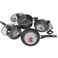 MGC/ Prestiege 7 Pcs Cookware Set For Superior Release -1Pc Casserol, 1Pc Fry pan, 1Pc Karai, 1Pc Milk pan and 3 lids Gift And Home Use.