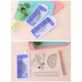 4 pieces of straight ruler Math Geometry Stationery Ruler Set Squares Protractor. 