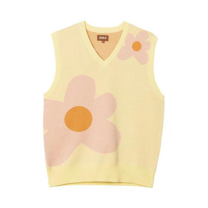 メンズウェア GOLF WANG FLOWER DESIGN KNIT VEST Golf Wang | Sweaters | Golf Wang Flower Knit Sweater Vest