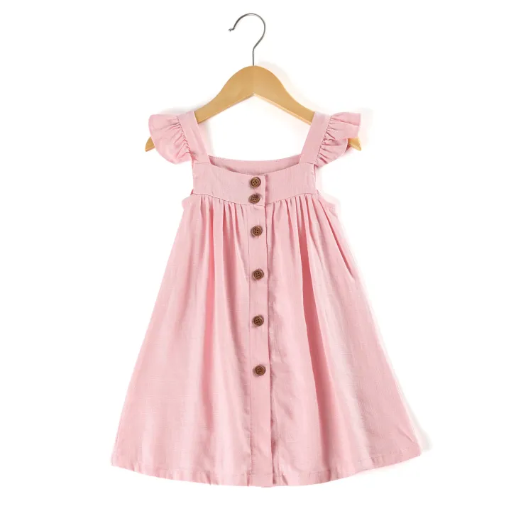Premium%20Quality%20-%20Baby%20Girls%20Linen%20Dress%20Summer%20Solid%20Spaghetti%20Strap%20Sleeveless%20Kids%20Girls%20Clothing%20-%20Couture%20-%20High-end%20-%20Image%203