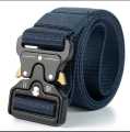 Fashionable High Quality Men Black Nylon Belt Outdoor Automatic Buckle Canvas Belts.