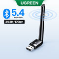 UGREEN Long Range Bluetooth 5.3/5.4 Adapter USB Bluetooth Dongle for PC Laptop 328ft/100M Plug and Play for Bluetooth Headsets Keyboards Mice PS5 Controller.