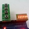 4 Button Keypad Keyboard Tact Switch & 6 Bit Red LED Module Kiy For Arduino UNO MEGA2560 Pro Mini Breadboard. 