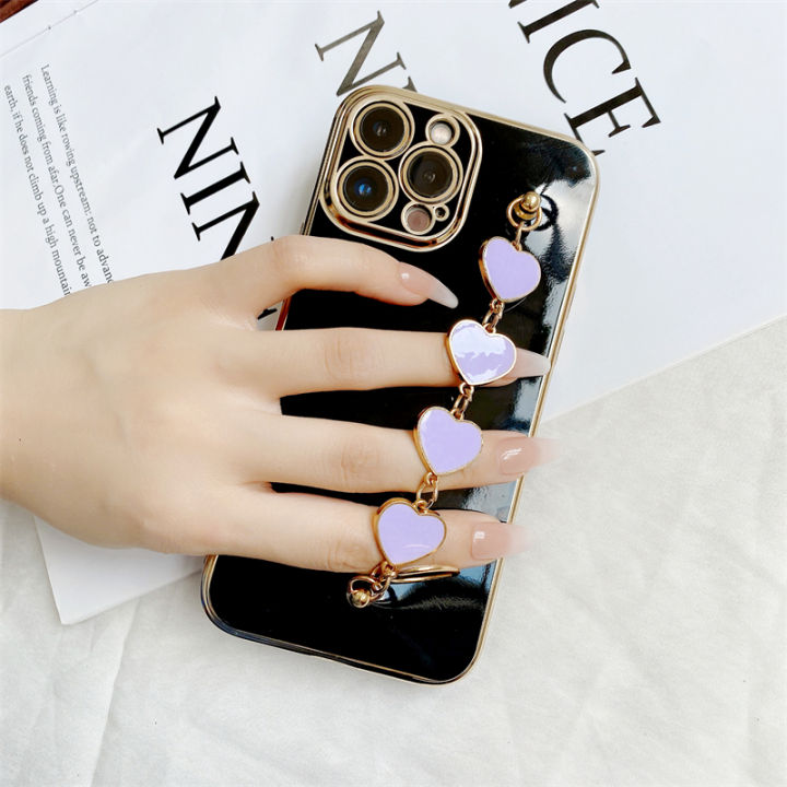 Jizetin%20for%20OPPO%20Reno4%20Z%205G%20Back%20Cover%20With%203D%20Love%20Heart%20Wristband%20Chain%20Luxury%20Plating%20Fashion%20Bracelet%20Phone%20Cases%20-%20Image%204