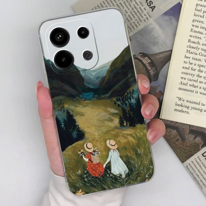 Phone%20Case%20For%20Xiaomi%20Redmi%20Note%2013%204G%20Back%20Cover%20Cute%20Cat%20Shockproof%20Transparent%20Silicone%20Matte%20TPU%20For%20Redmi%20Note%2013%20Pro%20Funda%20-%20Image%204