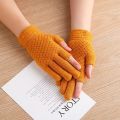 1 Pair Winter Gloves For Men/women  (Free Size) Warm Wool Fingerless Gloves Driving Bike Cycle Sports Half/Full Finger Touchscreen Writing Thick Elastic Gloves. 