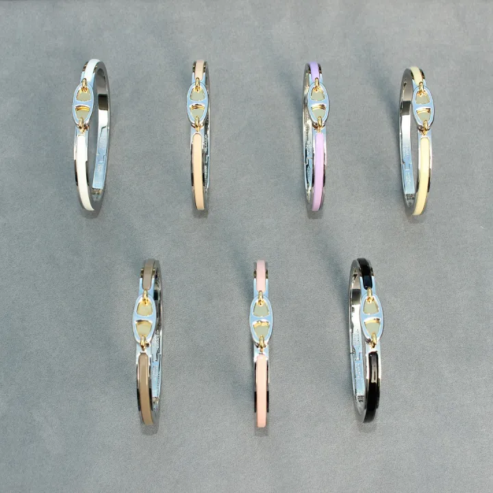 CNC%20High%20Version%20H%20Letter%20Pig%20Nose%20Enamel%20Love%20Home%20Bracelet%20Women's%2018K%20Rose%20Gold%208%20Character%20Buckle%20Couple%20Bracelet%20Men%20-%20Image%204