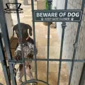Outdoor Dog Sign Beware Dog Sign Paw Print Gate Closed Durable Aluminum Warning Home Outdoor Beware of Dog Sign. 
