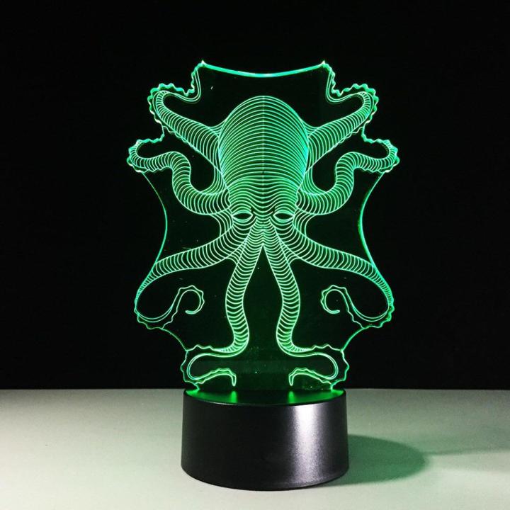 【Hey my home】Octopus Jellyfish 3D USB LED Visual NightLight Sleeping Night Light Table Lamp Decor Lampara Light Decor