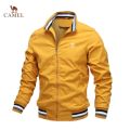 CAMEL Embroidery Zipper Jacket for Men Outdoor Sports Bomber Jacket Special Jacket for Business and Leisure High Q. 
