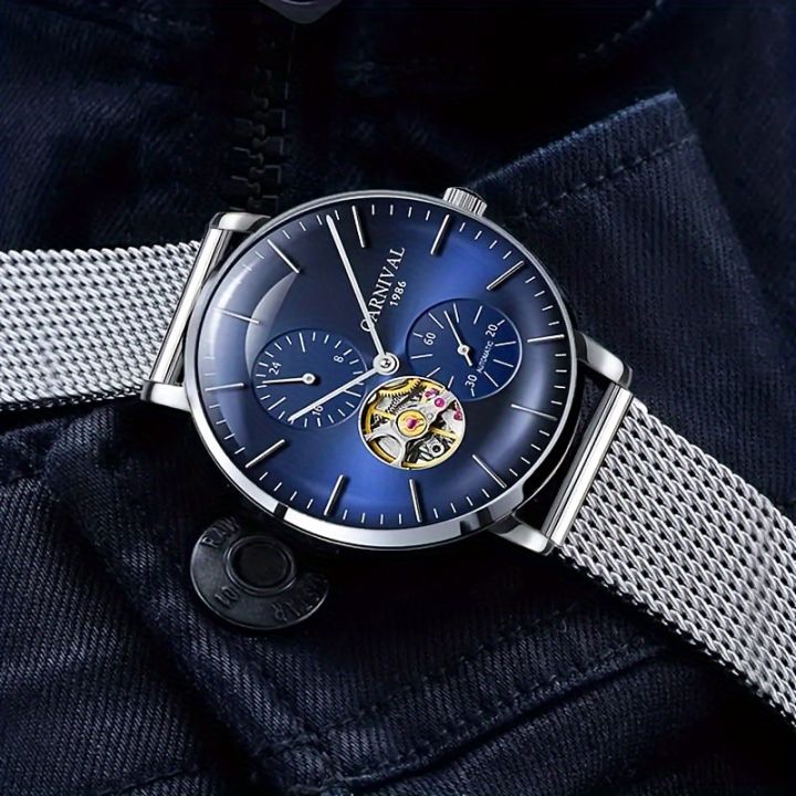 Carnival Men's Mechanical Watch, Fully Automatic Steel Band Wrist