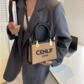 New cenlif unique handle fat face leather bag Handbag with Hot Straw Woven Design  crossbody shoulder bag for girls. 
