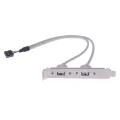 1Pc 2 Port USB2.0 Rear Panel Expansion Bracket to Motherboard USB Header Adapter. 