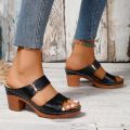 2024 Women Summer New Simple Solid Color Square Root Anti-Slip Sandals Daily Casual Vacation Beach Flip Flop Zapatos De Mujer. 