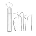 Metal Toothpick Non-Slip Metal Portable Toothpick Flosser with Storage Case Set. 