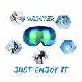 OUTERDO Ski Goggles Snowboard Skate Goggles Snowmobile UV Proof Anti-fog Double Lens Wide Vision Green(null). 