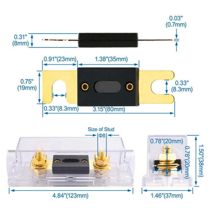 3Pcs%20Fuse%20Holder%20Bolt-on%20Fuse%20Car%20Electrical%20Protection%20ANL%20Fuse%20Fusible%20Link%20with%20Fuse%2080A%20Fuses%20AMP%20-%20Image%206