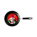 Non Stick Fry Pan With Glass Lid 24cm - Silver and Black. 