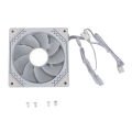 120mm Case Fan ARGB Case Cooler Fan 5V 3 Pin ARGB LED Cooling Case Fan for CPU Cooler CPU Water Cooler Computer Reverse Blade White.