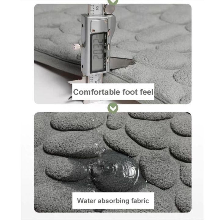 3D%20Non%20Slip%20Bathroom%20Mat%20Cobblestone%20Embossed%20Bath%20Mats%20Memory%20Foam%20Absorbent%20Doormat%20Carpet%20Door%20Floor%20Mats%20Machine%20Washable%20Quick%20Drying%20Door%20Rug%20Indoor%20Bathroom%20Accessories%20-%20Image%206