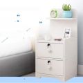 Modern Bedside Table, 2 Locker Drawer with Storage Shelf, Modern Stand Bedroom Furniture Quarto Cabinet Bedside Table. 