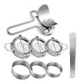 Dumplings Maker 8 PCs,Empanada Press Mold and Cutter,Pie Ravioli Dough Pastry Wrappers Skin Manual Stuffing Spoon. 