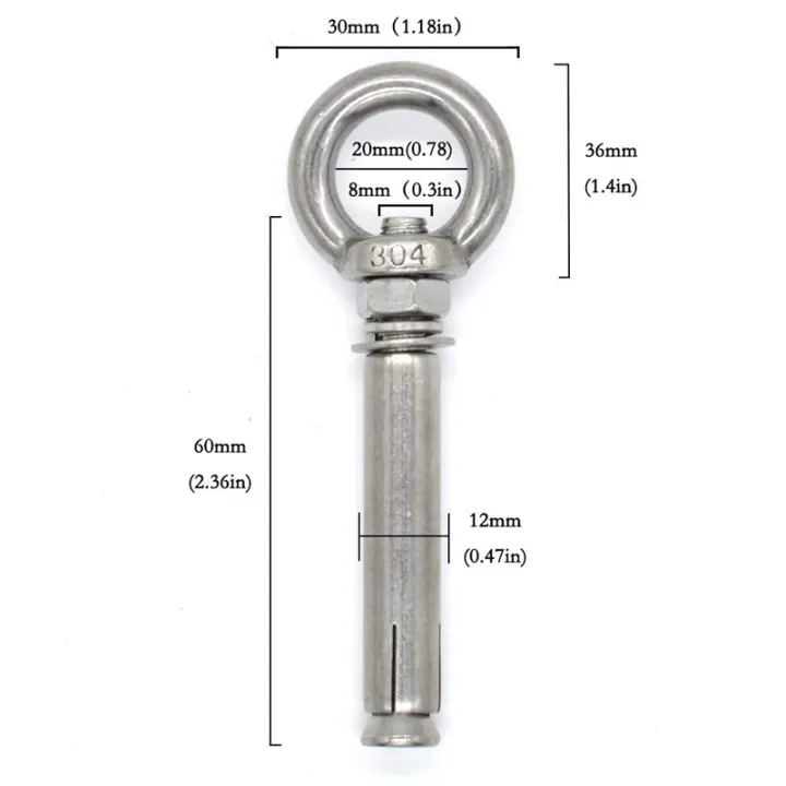5Pcs%20M8%20x%2060mm%20Expansion%20Bolt%20Anchor%20Bolt%20304%20Stainless%20Steel%20Ring%20Lifting%20Anchor%20Eye%20Bolt%20Expansion%20Eyebolt%20-%20Image%204