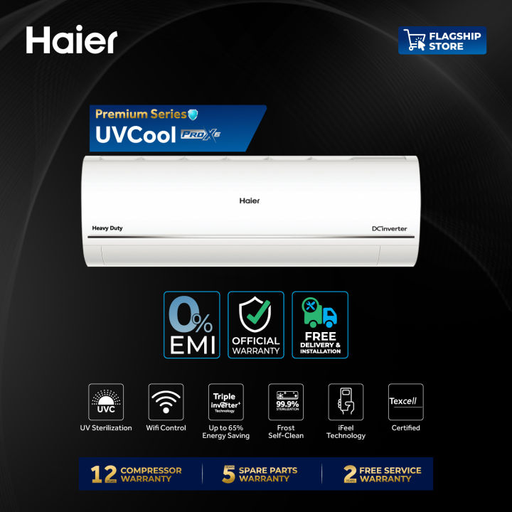 Haier 1.6 Ton Virus Killer UVCool Inverter AC - HSU-19UVCool(INV)(Pro) with Free Delivery and Free Installation