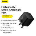 Baseus GaN5 Charger 20W Fast Charger 1C CN Adapter For Iphone 14 13 12 11 Series.