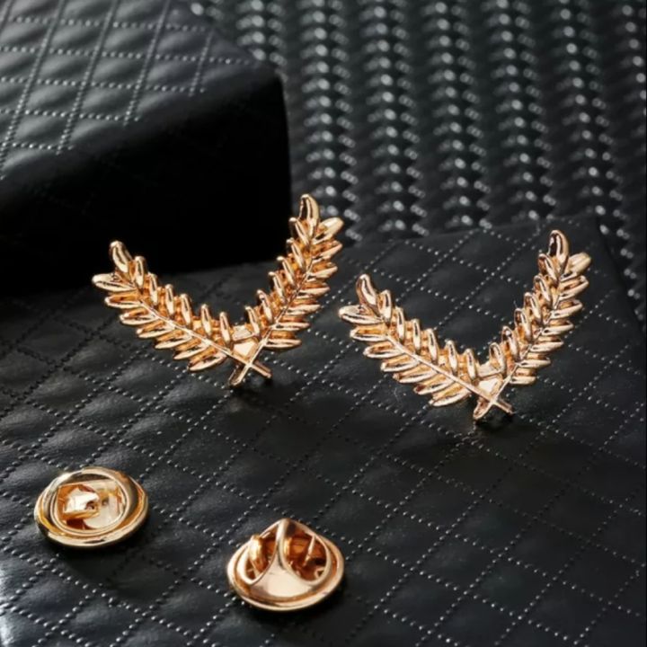 1%20Pair%20suit%20shirt%20collar%20wheat%20collar%20pin%20brooch%20-%20Image%202