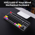 HXSJ L600 87 Keys Wired Mechanical Keyboard Two-color Injection Keycap White Backlight Detachable Type-C Cable (Red Switches). 