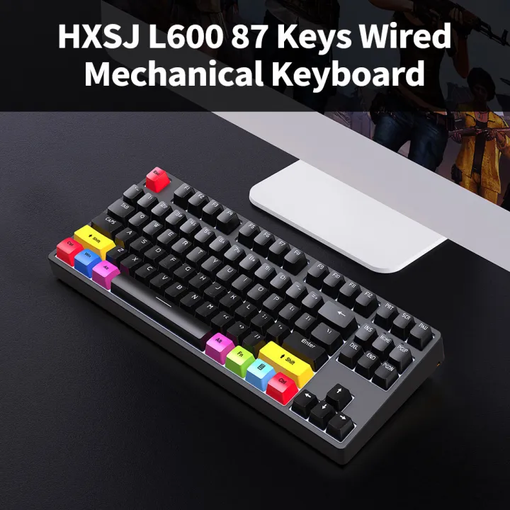 HXSJ%20L600%2087%20Keys%20Wired%20Mechanical%20Keyboard%20Two-color%20Injection%20Keycap%20White%20Backlight%20Detachable%20Type-C%20Cable%20(Red%20Switches)%20-%20Image%209
