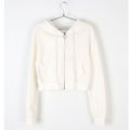Spring and Autumn New Cardigan Cropped Top Korean Version Hooded Sweatshirt Women's Thin Solid Color Student Zipper Small Jacket Looks Thin.