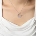 Cross border lines love butterfly flower design pendant necklace titanium steel gold plated earrings jewelry set wholesale. 