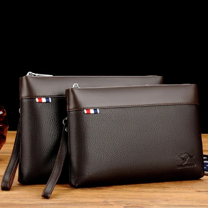 Fashion Business Style Men's Handbag Clutch Bag Soft Pu Leather Male bolsos Pack Bag Elegant Leisure Stylish Hand Bag Men Pouch