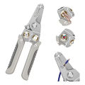 Wire Stripper And Crimping Tool for Electrician, Multifunction Stainless Steel Wire Puller Plier, 6 In 1 Cable Looping, Splitting, Cutting Pliers Electrical Stripping Tool. 