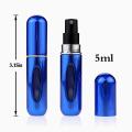 Stay Fragrant On-the-Go with a 5ml Portable Mini Aluminum Spray Atomizer - Empty Refillable Perfume Bottle - Metallic Finish - 1 Piece. 