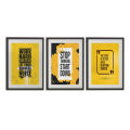 3 pcs motivational quote photo frame set for wall decor. 