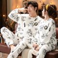 Autumn Winter Pajama Sets Pyjamas Women Cartoon Cute Home Wear Men Pijama Clothes Flannel Sleepwear Dinosaur Couple Sleepwear. 