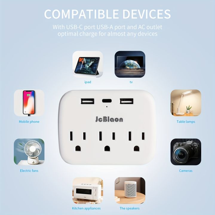 Multi%20Plug%20Outlet%20Extender%20with%20USB,%20Electrical%20Wall%20Outlet%20Splitter%20with%203%20USB%20Ports%20and%203%20Outlet,%20For%20Office,%20Home...etc.%20-%20Image%202