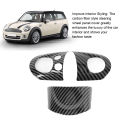 Steering Wheel Trim, Carbon Fiber Look Steering Wheel Panel Cover for Cooper R54 R55 R56 R60.
