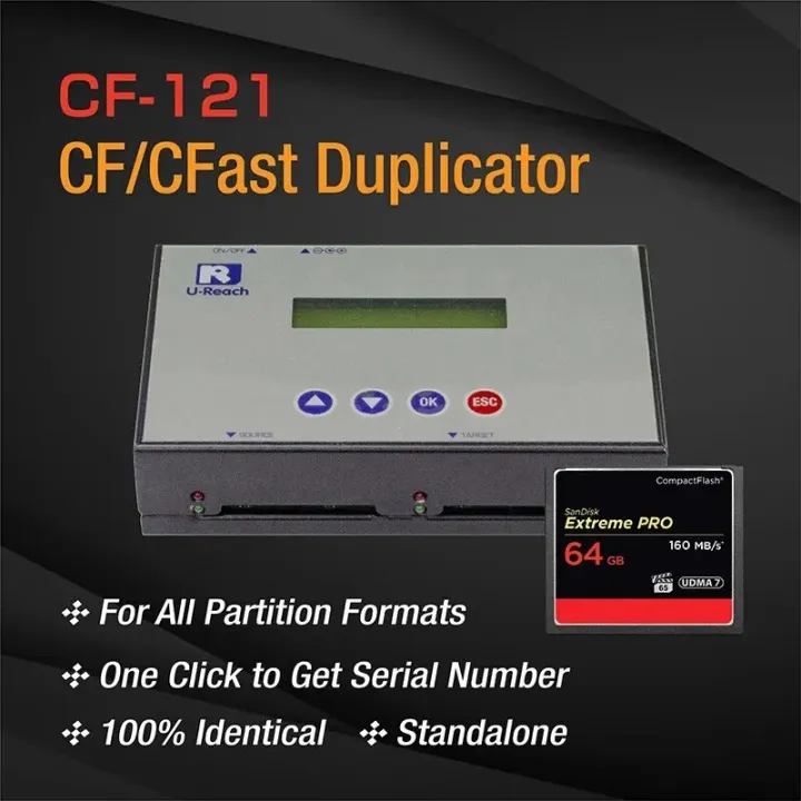 UReach CF-121 1 to 1 CF Card Duplicator Copier memory card reader hub docking and data eraser