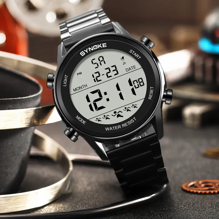 SYNOKE%20Stainless%20Steel%20Strap%20Digital%20Men's%20Watches%20Chrono%20Clock%20Waterproof%20Male%20Wristwatch%20Electronic%20Watches%20Relogio%20Masculino%20-%20Image%202
