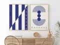 Modern Abstract Scandinavian Lines Green Canvas Art Paintings BAUHAUS Geometric Poster Matisse Wall Art and Boho Art Home Decor.