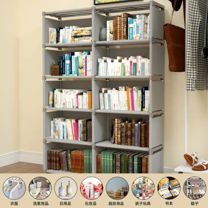 Simple%20Bookshelf%20Floor%20Bookcase%20Shelf%20Student%20Dormitory%20Home%20Desk%20Storage%20Large%20Capacity%20Narrow%20Small%20Assembled%20Cabinet%20Ao%20-%20Image%203